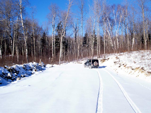 photograph, off road, jeep, driving, all terrain, logging, winter, humour