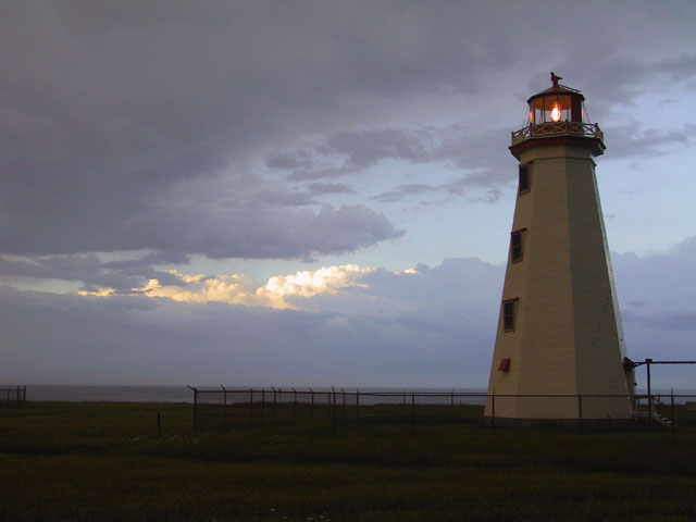 photograph, PEI, north cape, lighthouse, clouds, sunset