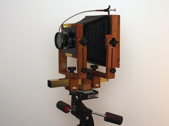 photograph, bender, view camera, monorail, cherry wood, large format