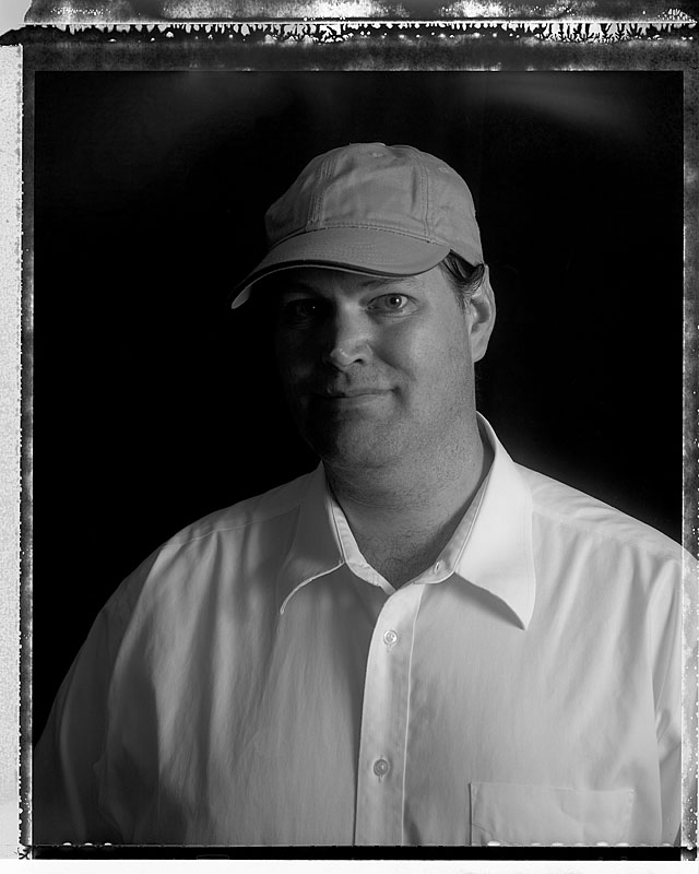 Polaroid, Type 55, scanned, self portrait, Greg Roberts