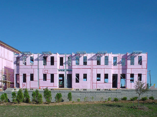 toronto, town houses, consturction, pink, photograph