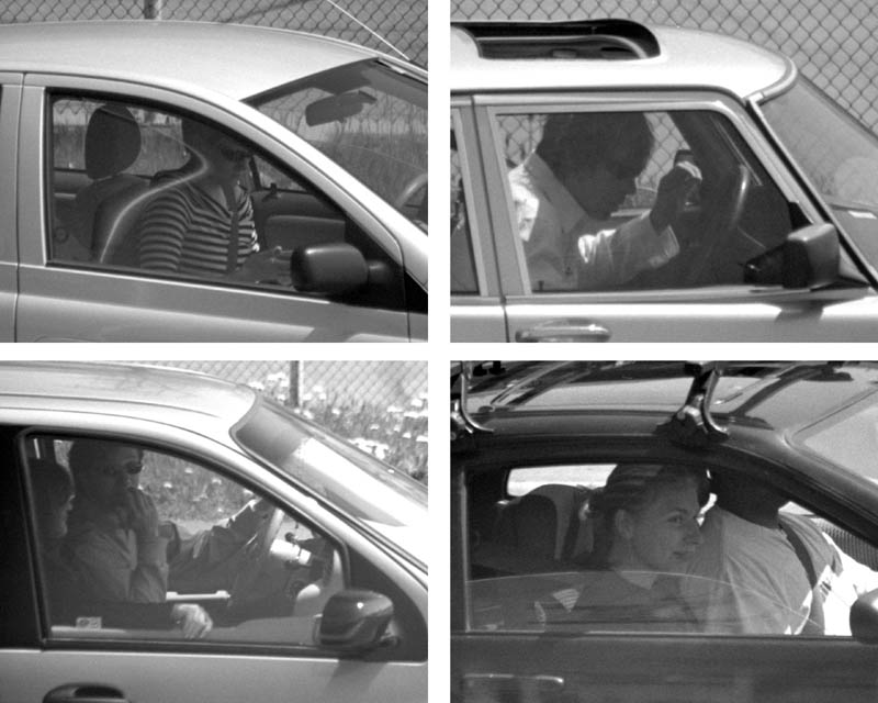 candid cars, people in their cars, in their own world