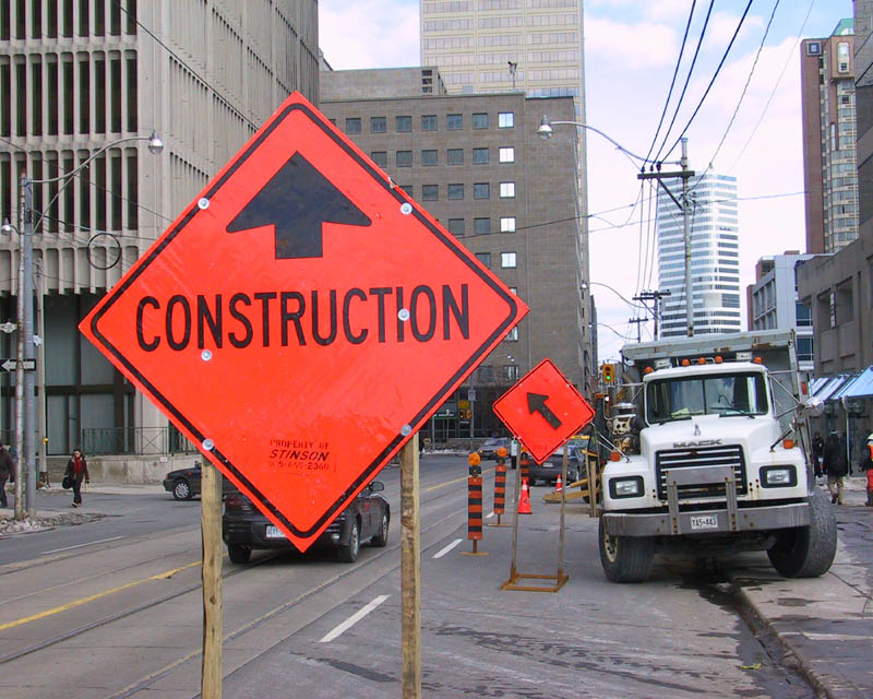 Construction sign on Dundas street