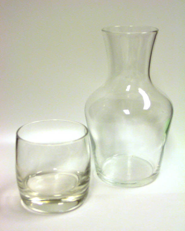 glass and glass vase